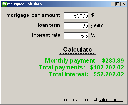 Mortgage Calculator software